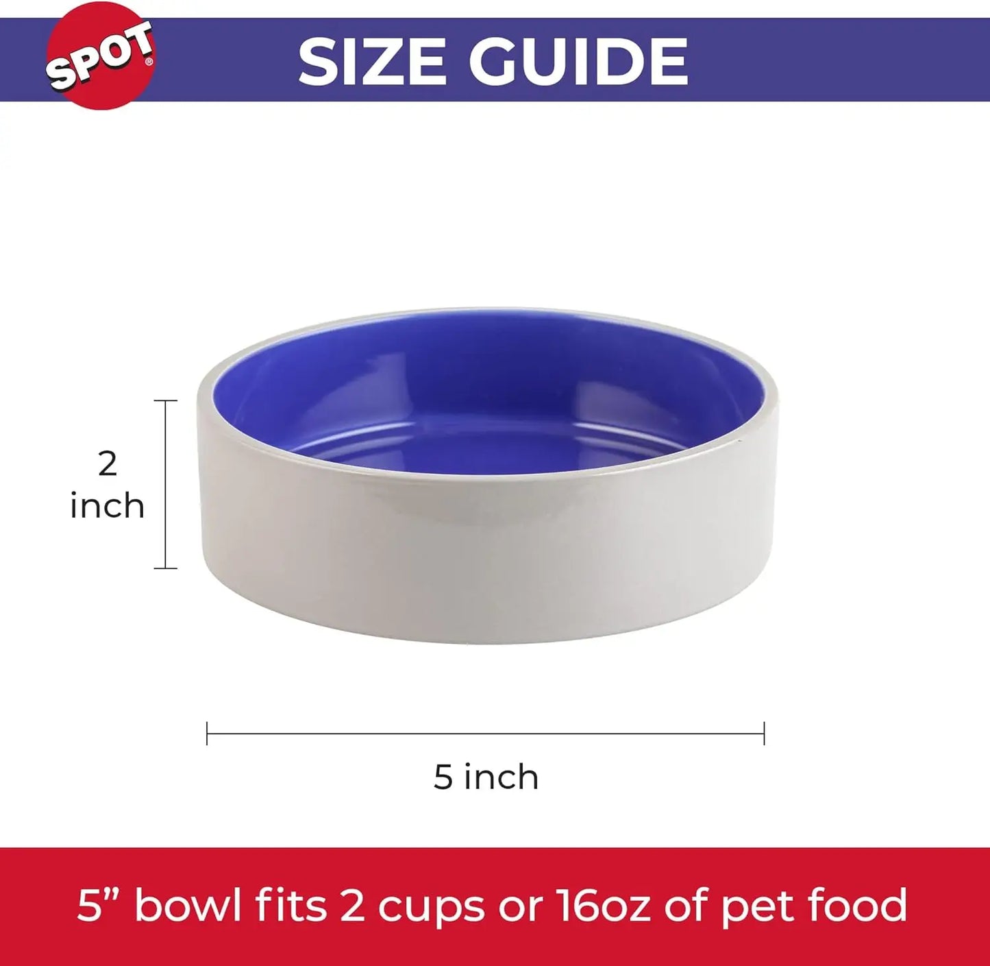 Heavy Duty Non-Slip Ceramic Pet Bowl for Cats and Small Dogs, Food and Water Dish