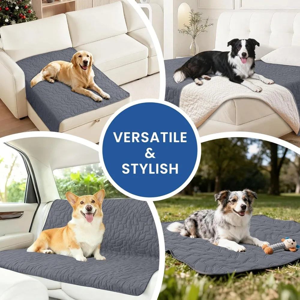 Waterproof Couch Cover for Pets, Anti-Slip Dog Blanket, Washable Pet Bed Cover, 30x70 Inch Dark Grey