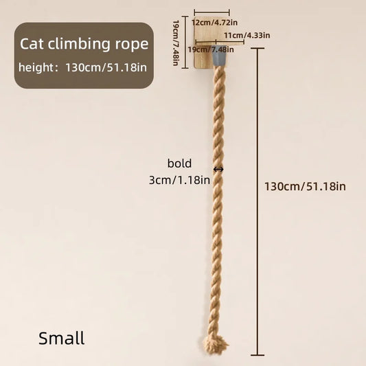 Weysat Cat Tree with 2 x 59.1 Inch Climbing Rope Wall Mounted Cat Climbing Tower Toy with Scratching Post Kitten Rope Ladder