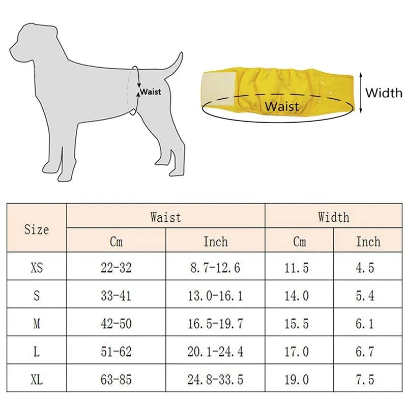 Reusable Male Dog Belly Bands, Washable & Adjustable Diapers, Anti-Mating Harassment, Estrus Safety Pants with Absorbent Layer