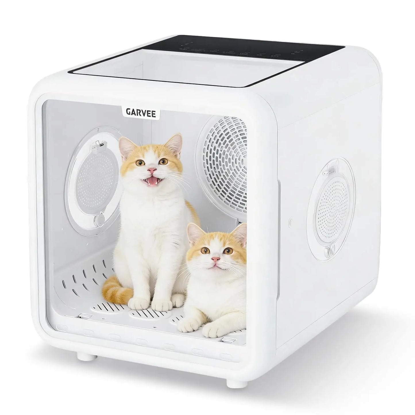 72L Pet Dryer Box For Cats & Dogs Up To 45lbs, 360° Quiet Grooming Blower, NTC Smart Temp Control, Auto-Open Door Cat Drying Box