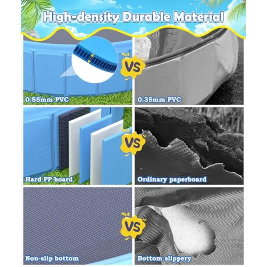 Large Foldable Dog Pool 0.55MM PVC 2-in-1 Portable Bathtub and Sprinkler for Dogs Cats Heavy Duty Non-Slip Summer Water Toy